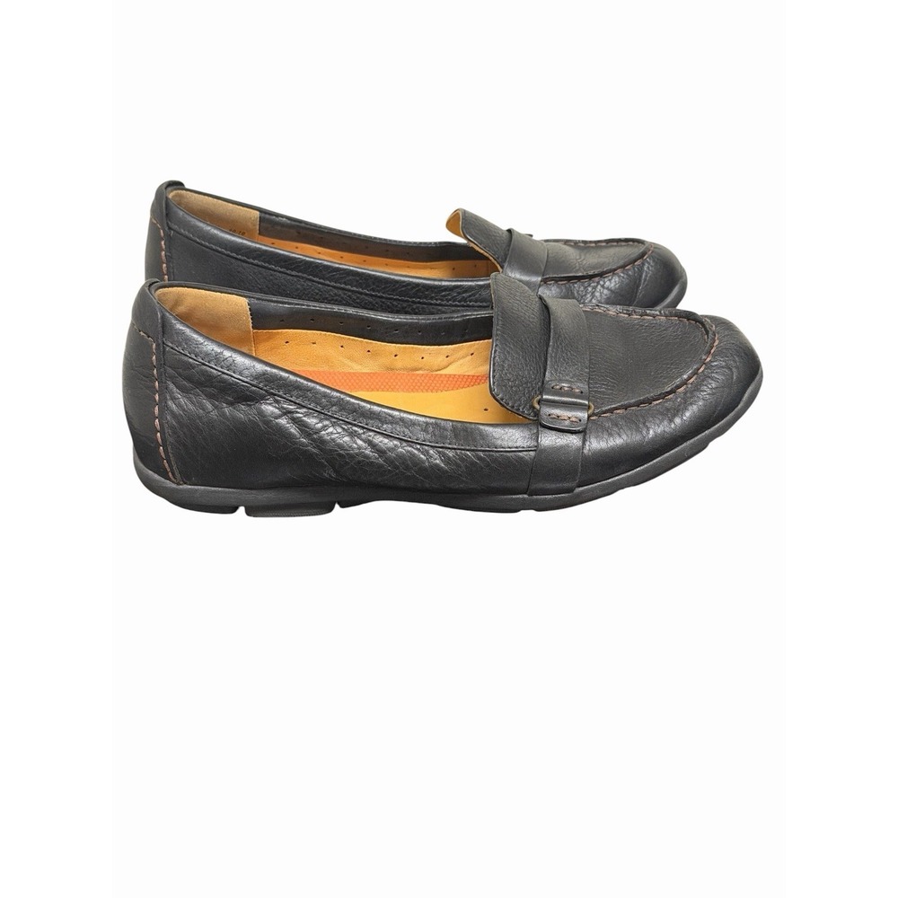 Structured By Clarks Women's Black Leather Penny‎ Loafers Size  9.5 M